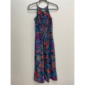Jude Connally Floral Maxi Dress XS UPF Vibrant Multi Color Resort Beachy Halter